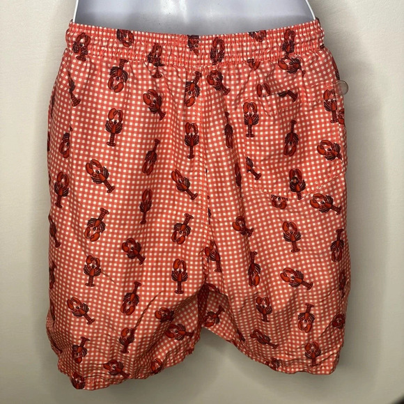 Mr. Swim mens lobster print red gingham swim trunks Sz XXL - Picture 2 of 3